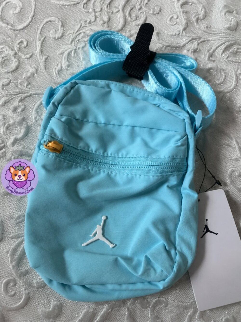 Jordan Jumpman Mini Crossbody Bag Light Blue Aqua Adjustable Strap NWT